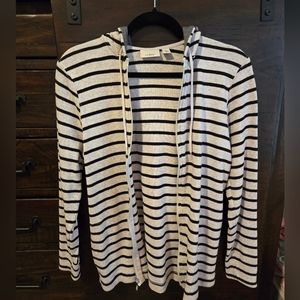 L.L. Bean Black and White Striped Sweater